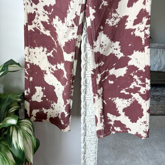 BDG Urban Outfitters High and Wide Cow Print Jeans - Picture 3 of 10